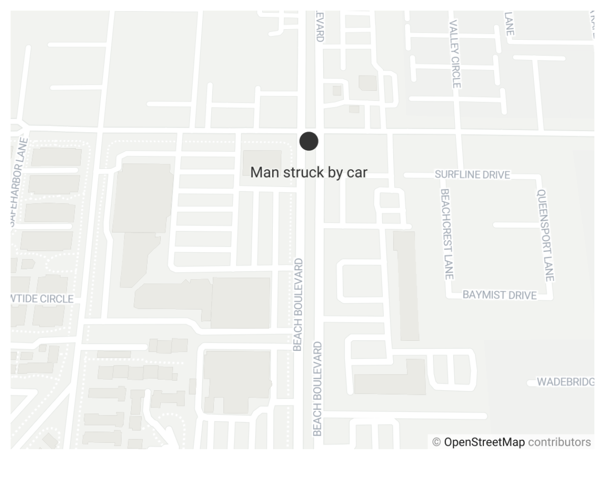 A Huntington Beach man was struck by a car and killed early Monday morning.