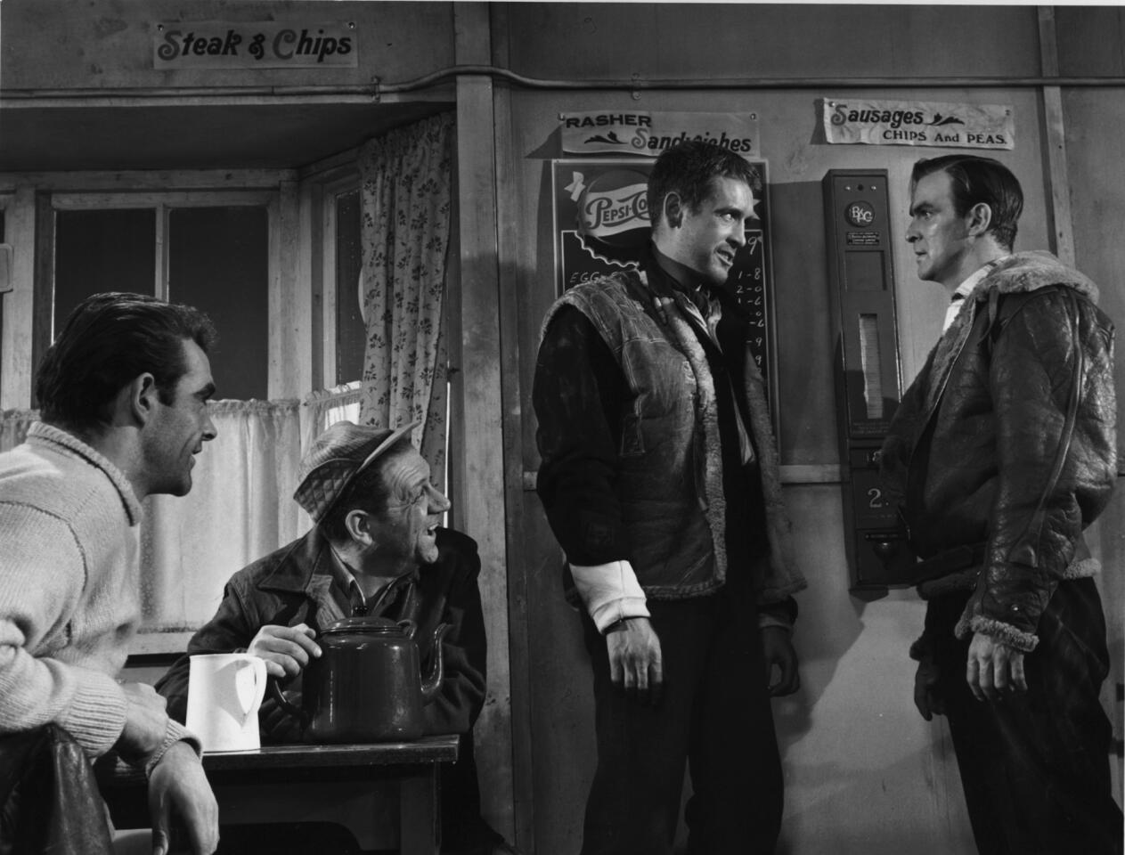 Connery, left, stars in the 1957 movie "Hell Drivers."