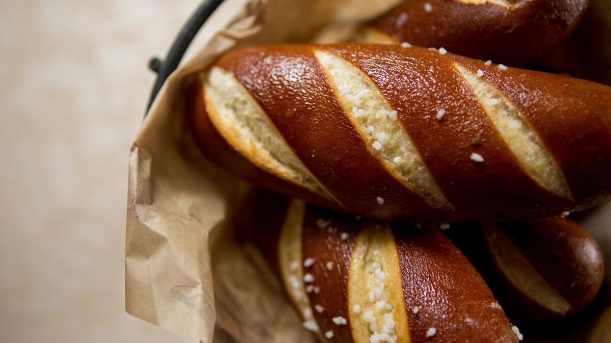 Signature pretzel bread from the Pelican Grill at the Resort at Pelican Hill on Wednesday, June 21.