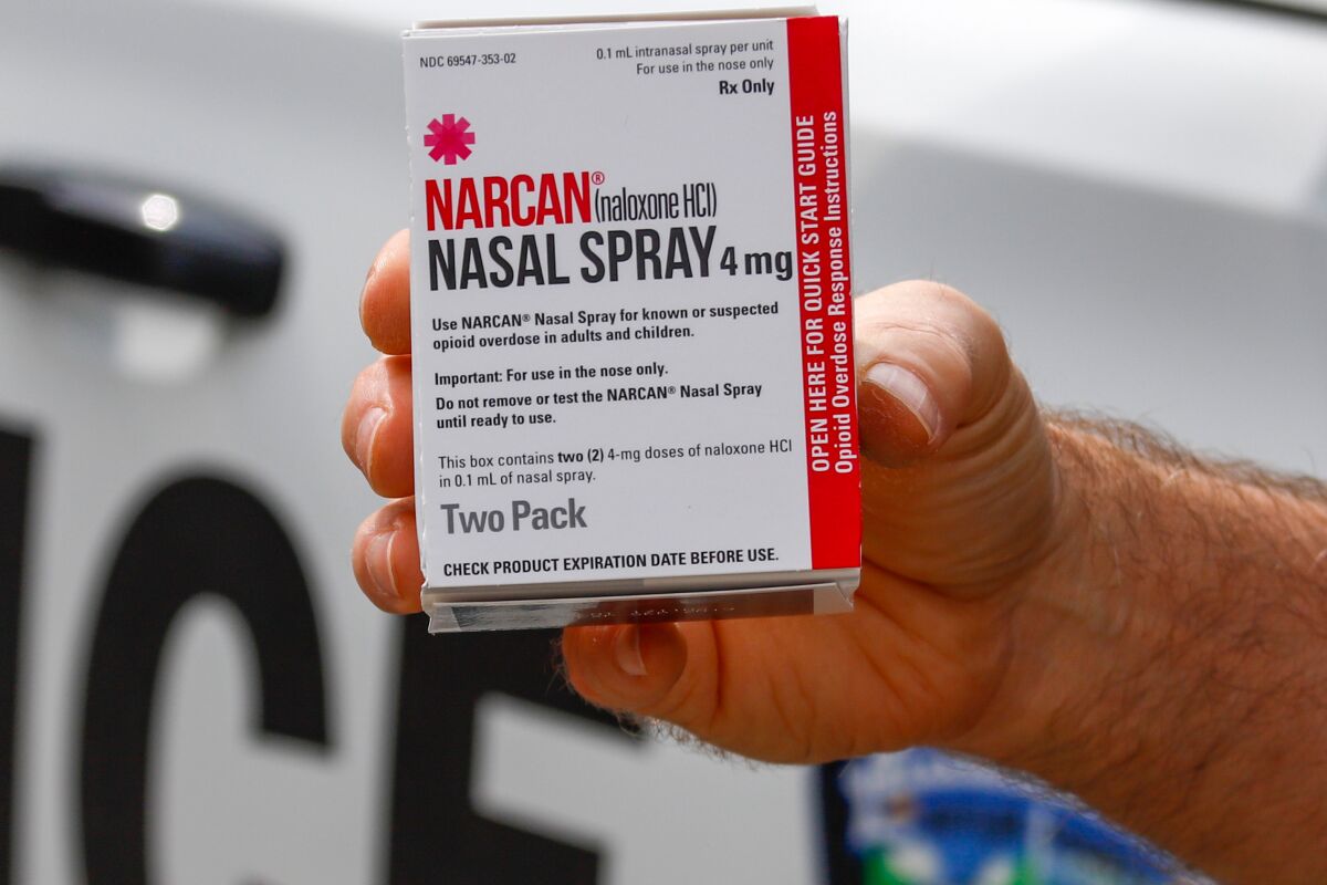 A file photo of Narcan, a drug used to treat opioid overdoses. El Cajon is concerned about the number of overdoses citywide.