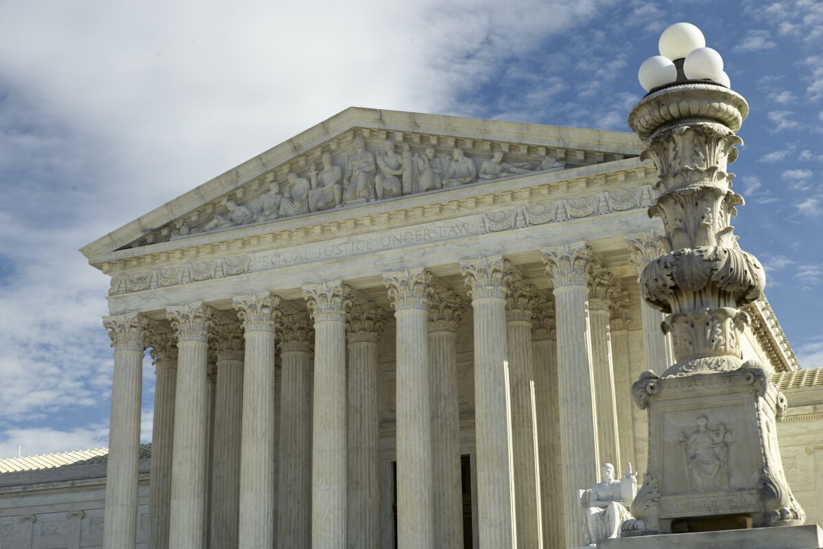 In this Jan. 27, 2020, photo, the Supreme Court is seen in Washington, D.C.