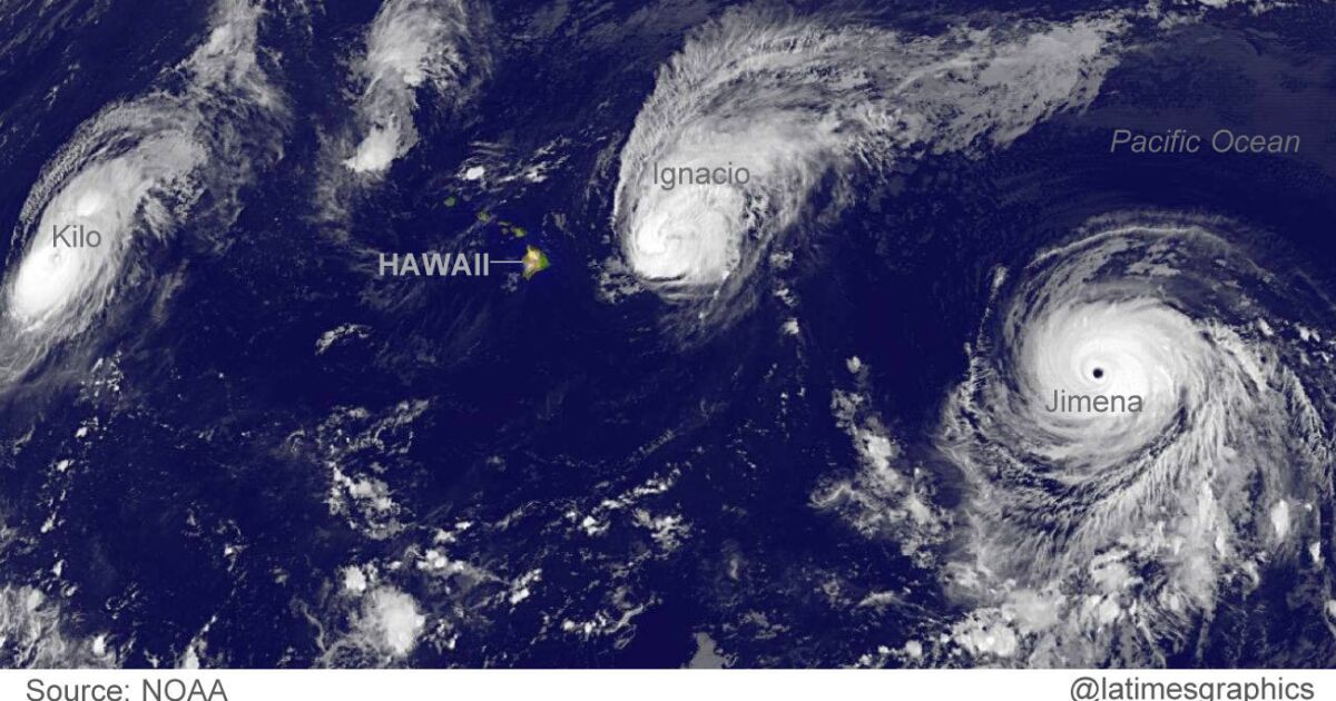 Three Powerful Pacific Hurricanes Churning At The Same Time Make Weather History Los Angeles Times 4745