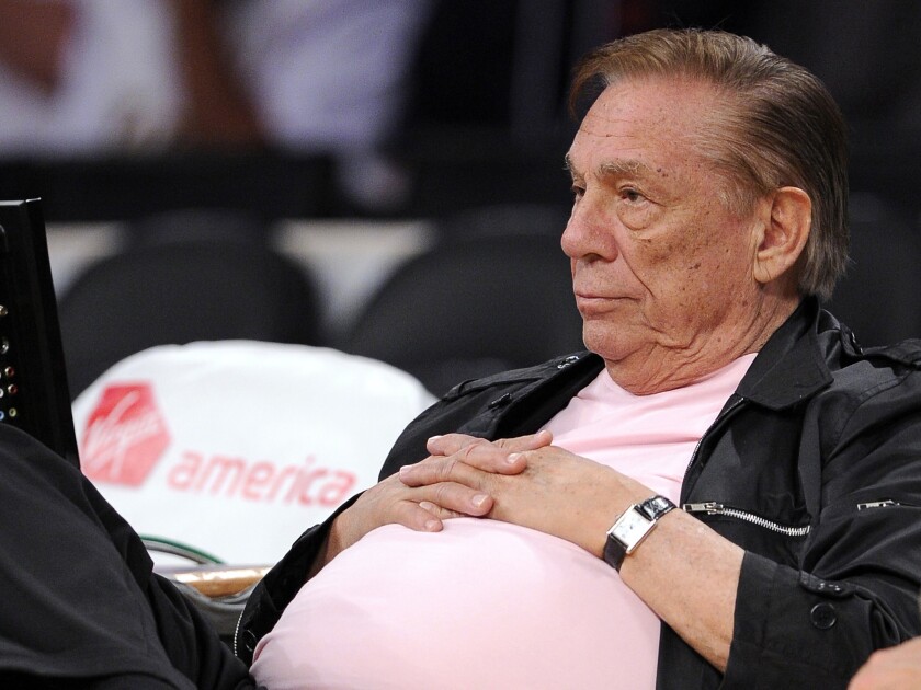 Los Angeles Clippers owner Donald Sterling watches the team play in October 2010.