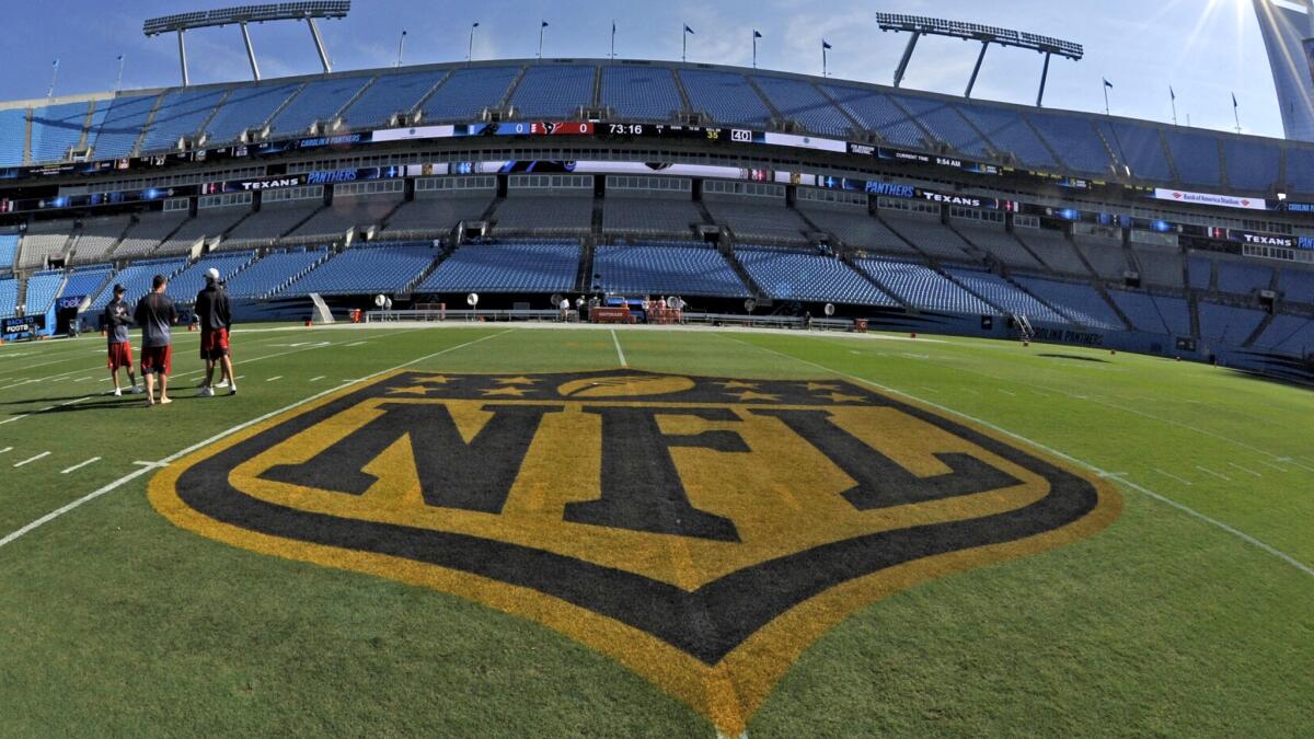 The Carolina Panthers' Bank of America Stadium is the only field aside from MetLife Stadium to display the NFL shield logo at midfield.