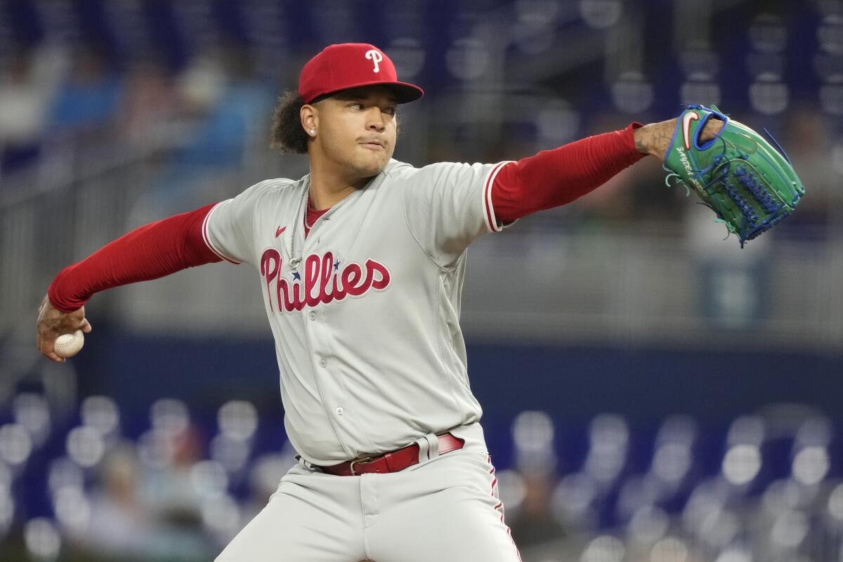 Phillies' Walker shuts down Marlins to become majors first pitcher with 12  wins - The San Diego Union-Tribune