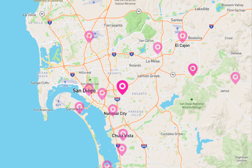 Vaccination sites in San Diego County