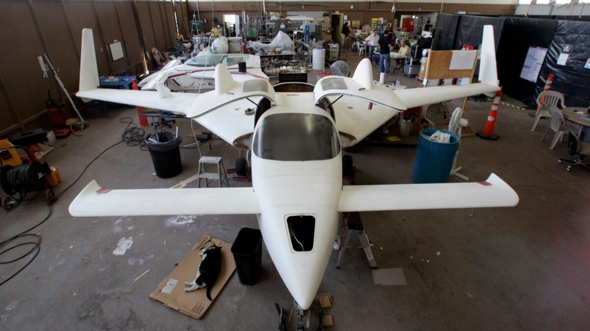 A prototype of Xcor’s X-Racer at Mojave Air and Space Port in 2007. The financially strapped firm has laid off all its workers.