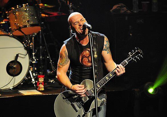 Chris Daughtry fronts his own band, Daughtry, in a concert at the Henry Fonda Theater in Hollywood.