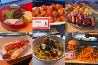 A sampling of the food items you can much on at Angel Stadium this season.
