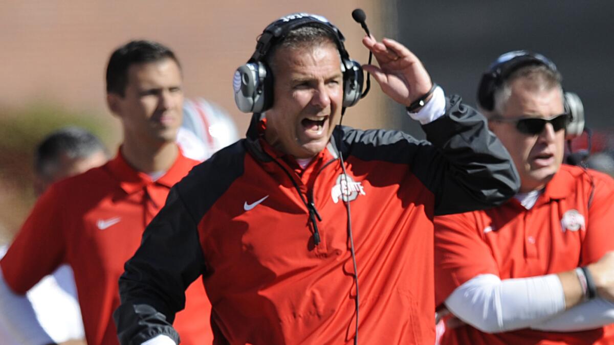 Ohio State Coach Urban Meyer has led the Buckeyes to a 38-3 record since taking over in 2012.