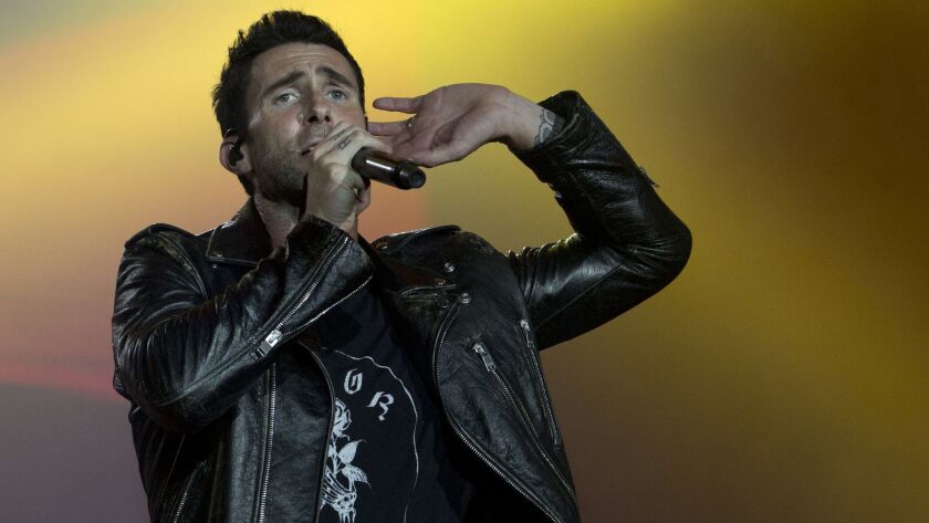 Adam Levine is lead singer for Maroon 5. The band will headline the Super Bowl halftime show next month in Atlanta.