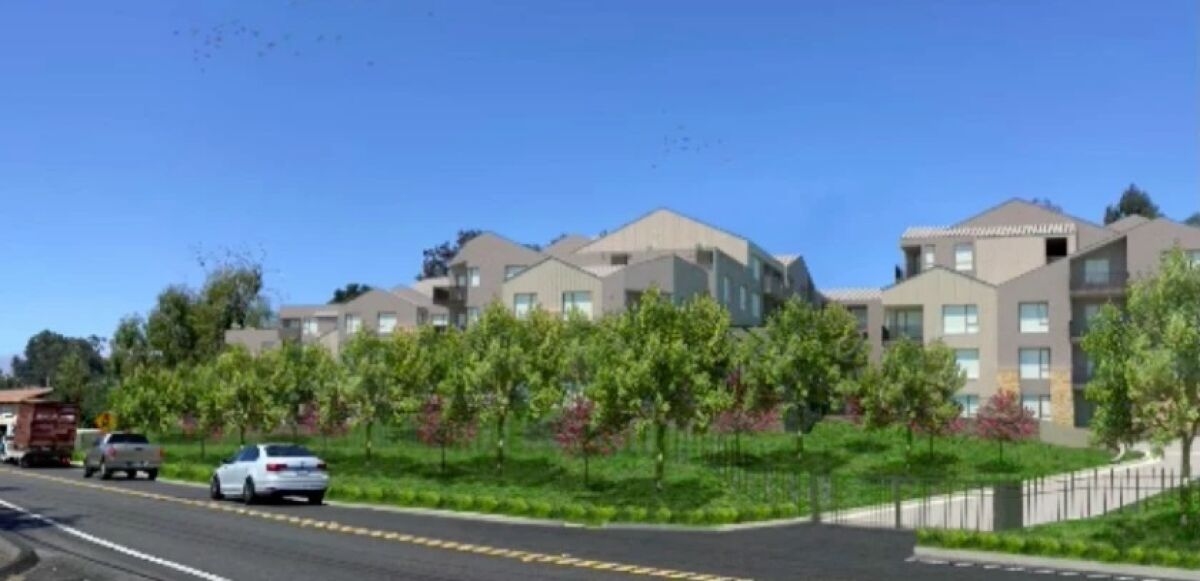 A rendering of the proposed Encinitas Boulevard Apartment.
