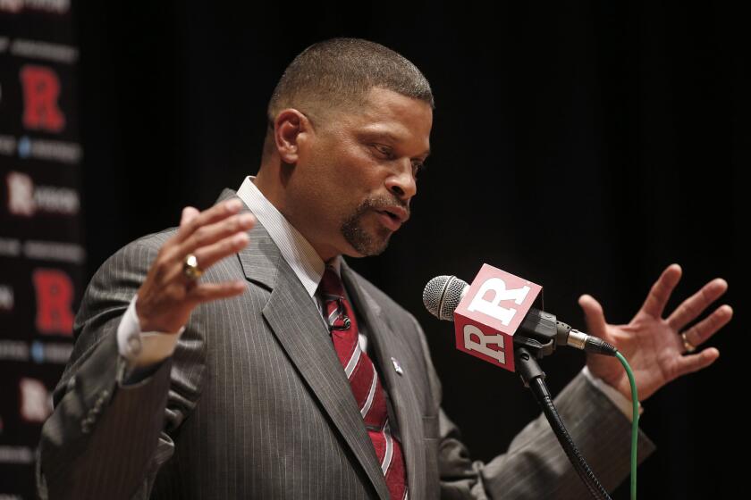 Eddie Jordan speaks after being introduced Tuesday as Rutgers' new men's basketball coach.