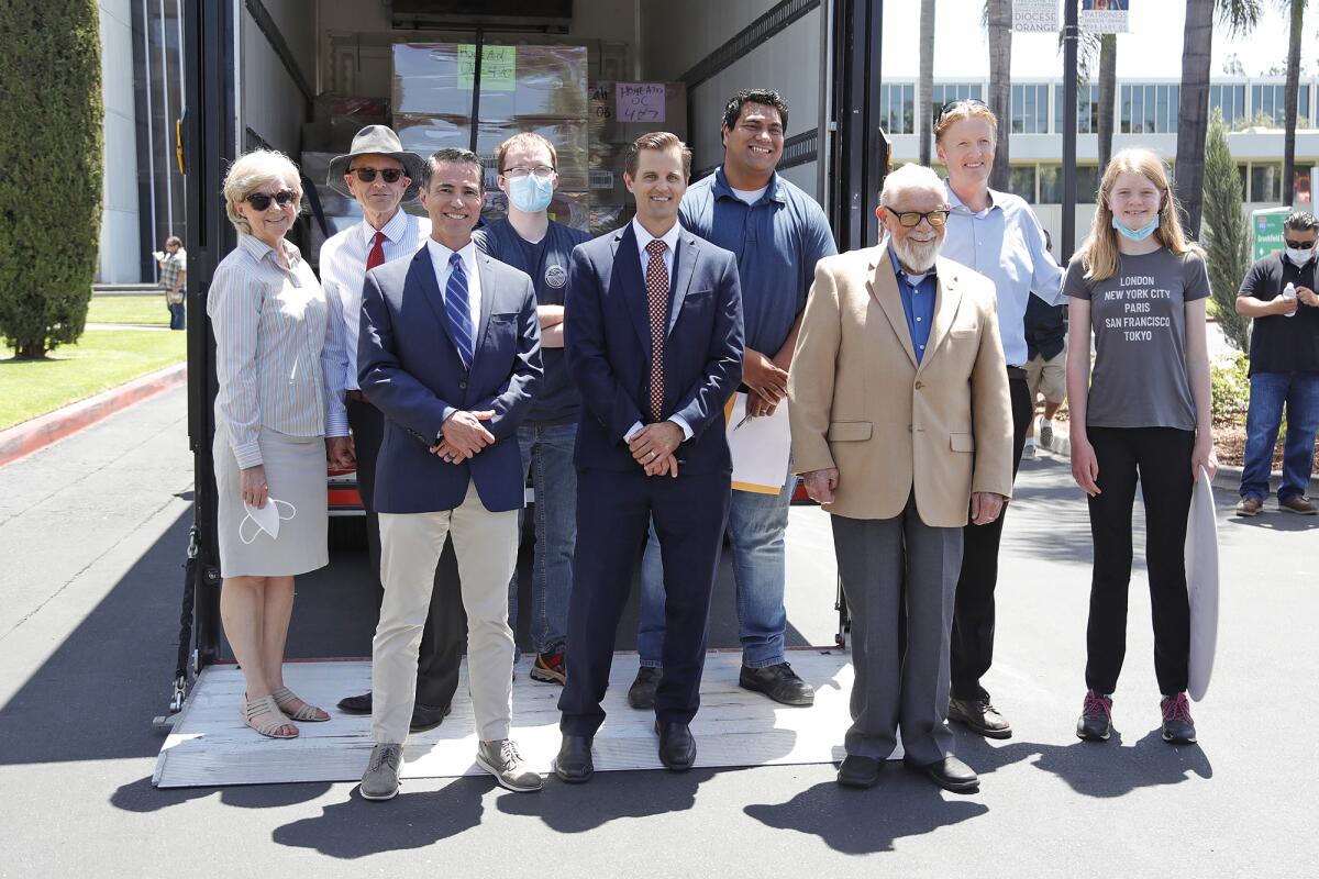 Members of the Church of Jesus Christ of Latter-day Saints' humanitarian department of Newport Beach.