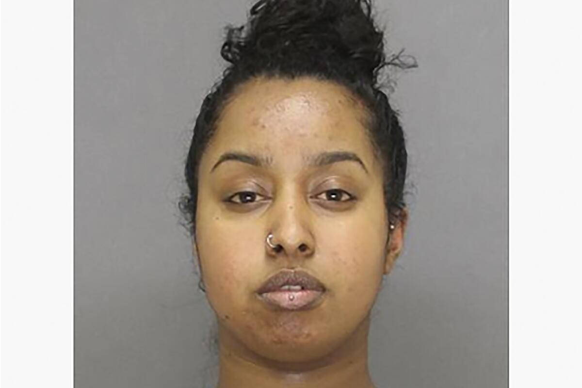 FILE - This undated booking photo provided by the Brown County (Wisc) Sheriff's Office shows Sagal Hussein. Hussein, a Wisconsin woman has been convicted of neglecting her 5-year-son until he died and hiding his body in the trunk of her car for months. Hussein, pleaded no contest Tuesday, Oct. 12. 2021 in Brown County Circuit Court to multiple charges, including child neglect resulting in death, hiding a child's corpse and neglect, (Brown County Sheriff's Office via AP)