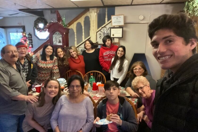 Laura Castañeda celebrating her mother's birthday with family and friends in Sterling, Illinois.