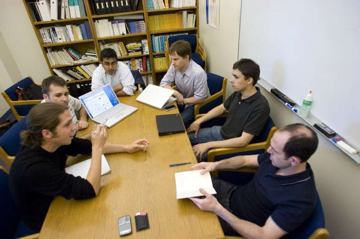 Keith Rabois, far right, in 2008, interviewing entrepreneurs as an Internet investor.
