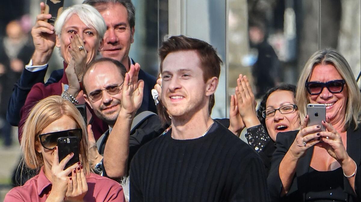 Creative director Daniel Lee at the finale of the fall and winter 2019 show, which marked his runway debut for the brand.