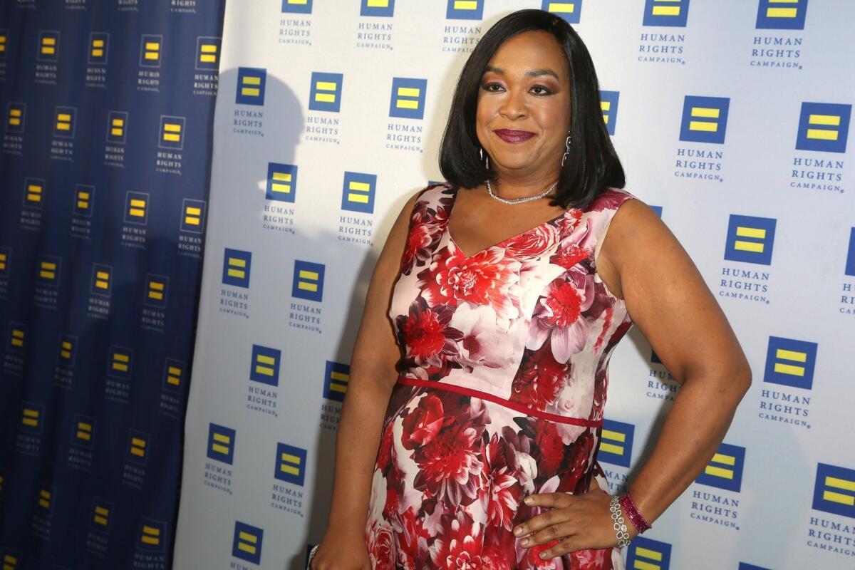 Shonda Rhimes at the 2015 Human Rights Campaign gala dinner at L.A. Live on March 14.