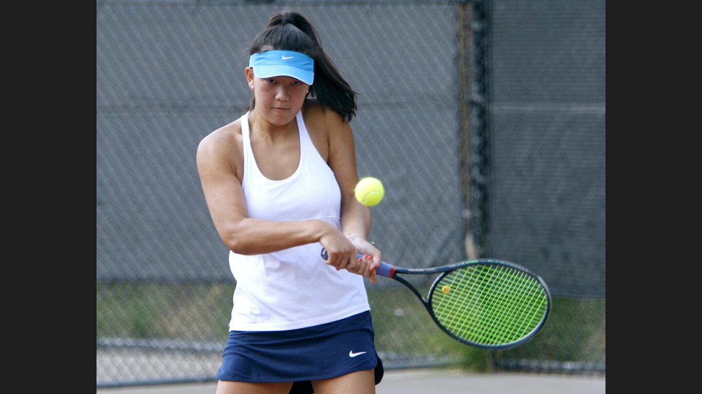Photo Gallery: Flintridge Sacred Heart Academy girls tennis vs. Flintridge Prep