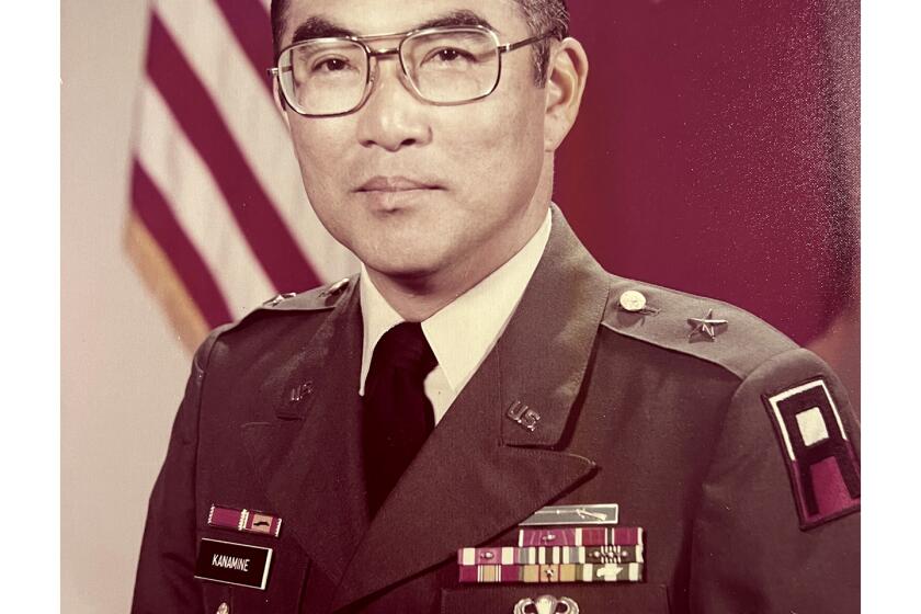 Theodore Kanamine pictured when the U.S. Army promoted him to Brigadier General in 1976.