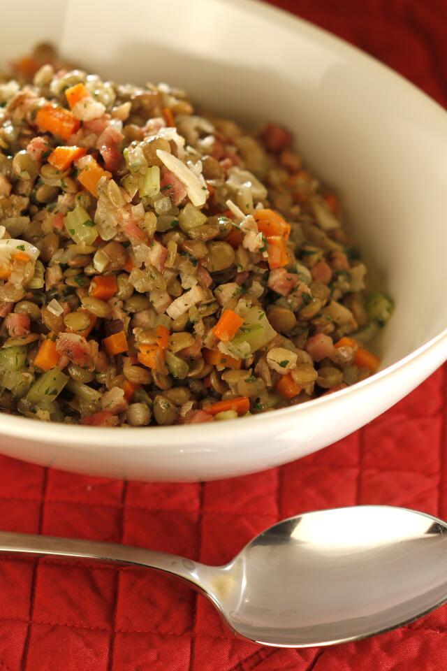 Lentils and pancetta are a match made in heaven.