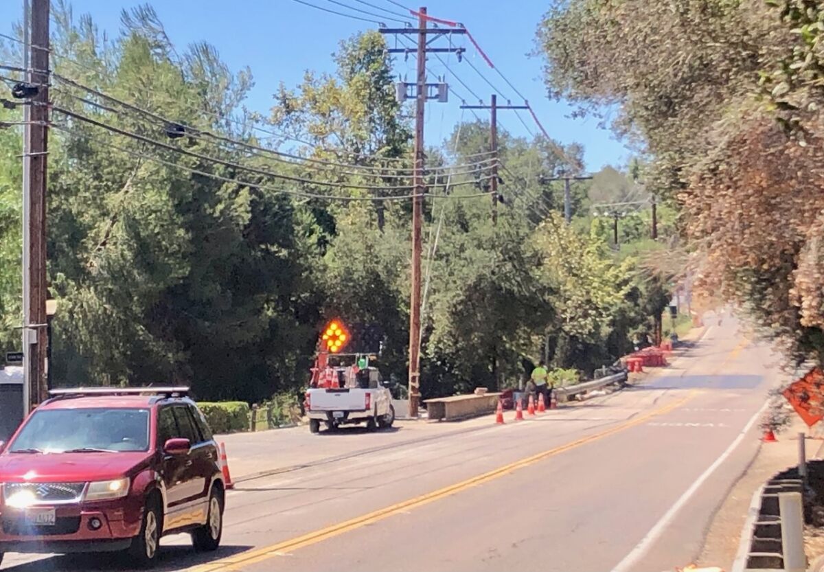 Projects to place utility lines similar to these underground are expected to be done this year in three areas of La Jolla.