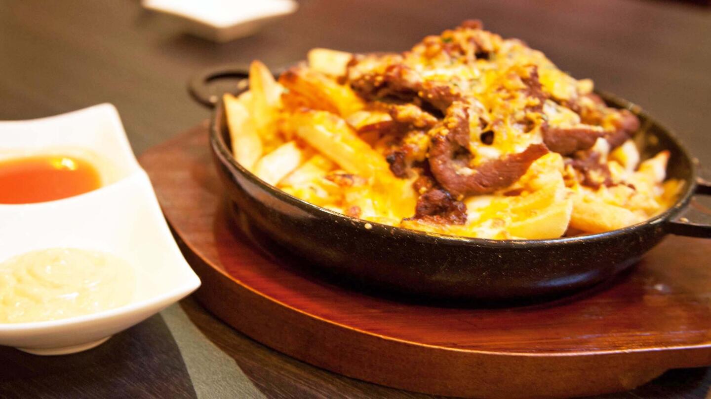 For starters at The Fresh, try the fries topped with bulgogi and cheese.