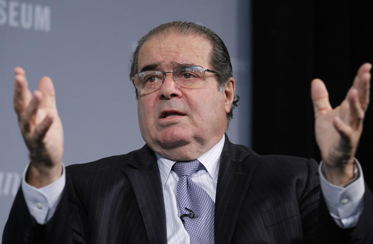 Supreme Court Justice Antonin Scalia participates at a forum at the Newseum in Washington in 2011.
