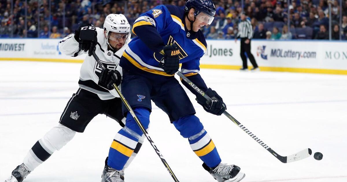 Alex Iafallo of the Los Angeles Kings takes the ice prior to the