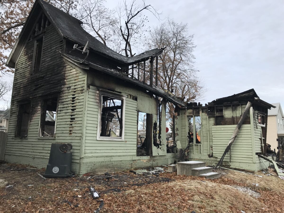 A South Bend home destroyed by fire.