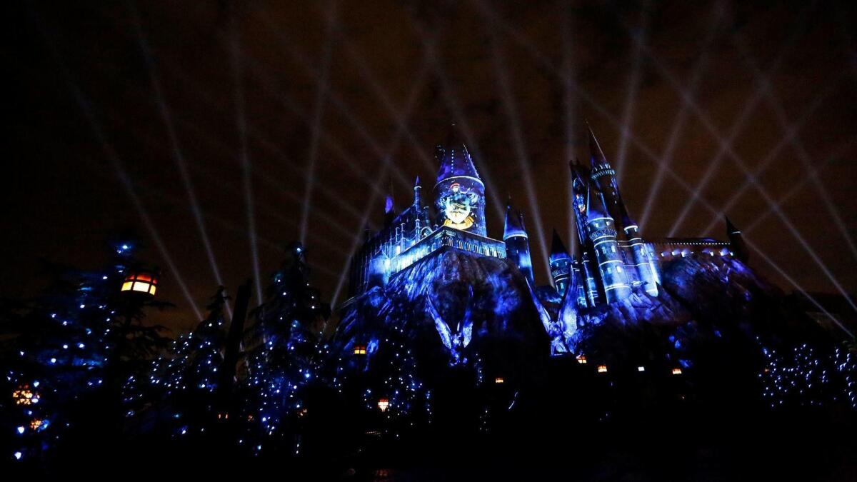 The Nighttime Lights spectacle at Hogwarts Castle officially debuts Friday night at Universal Studios.