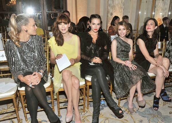 Molly Sims, left, Michelle Monaghan, Camilla Belle, Emma Roberts and Mandy Moore.