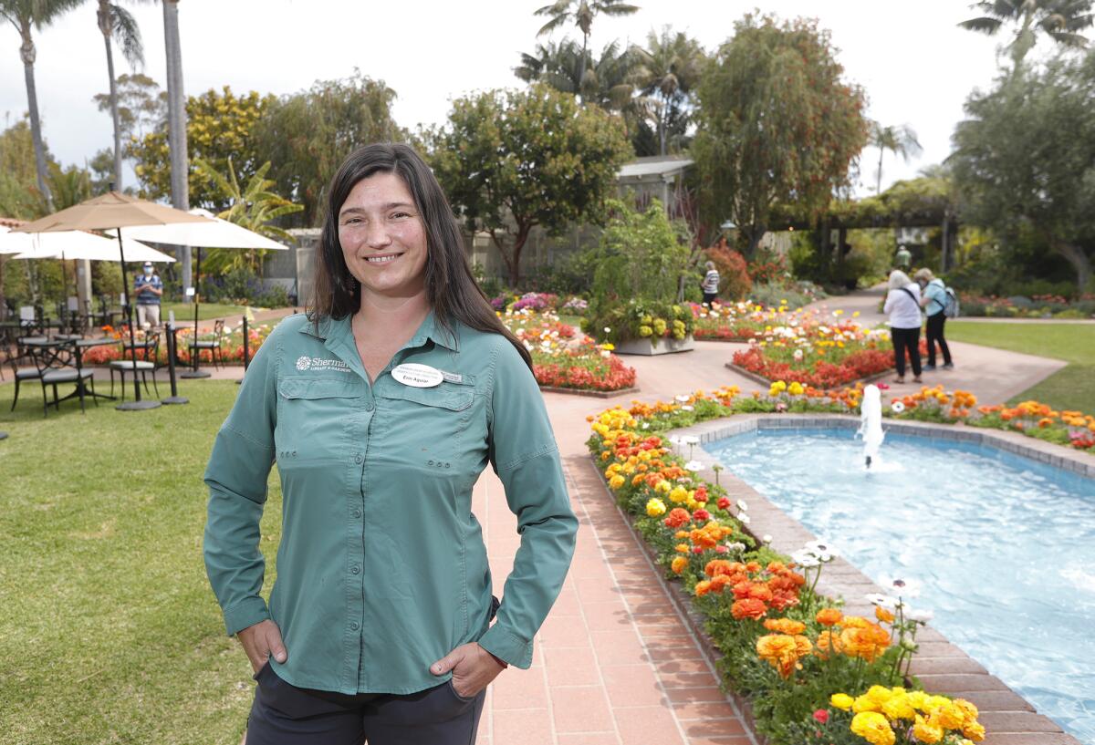 Erin Aguiar has been named the horticulture director at Sherman Library & Gardens in Corona del Mar. 