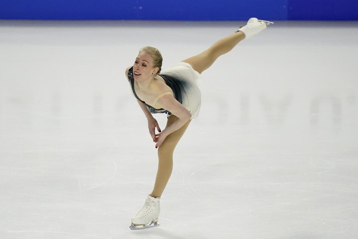 Bradie Tennell performs during the women's free skate at the U.S. Figure Skating Championships on Jan. 15, 2021.