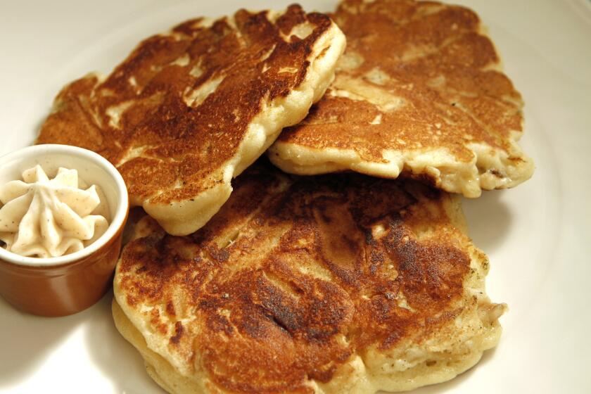 B581435923Z.1 LOS ANGELES CA. JULY 27, 2011: Chunky apple pancakes were photographed at the Los Angeles Times photo studio on July 27, 2011 (Glenn Koenig / Los Angeles Times