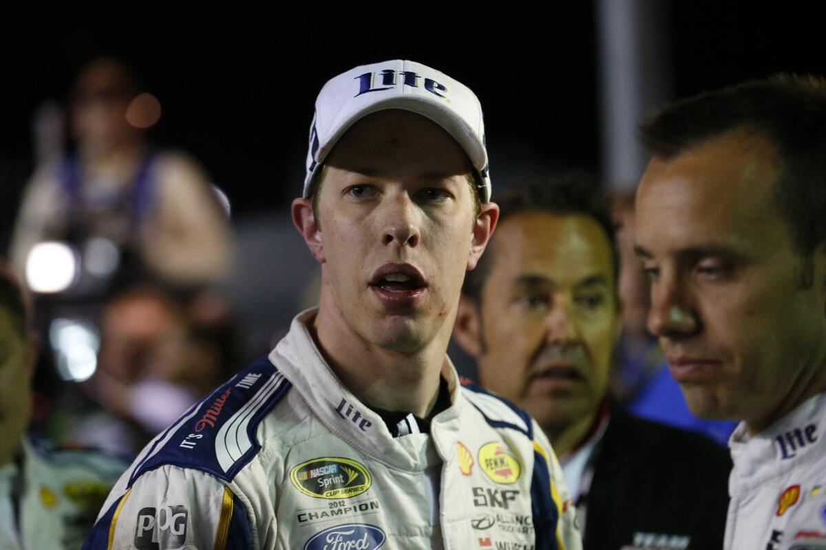 Brad Keselowski after his fight with Jeff Gordon on Sunday at Texas Motor Speedway.