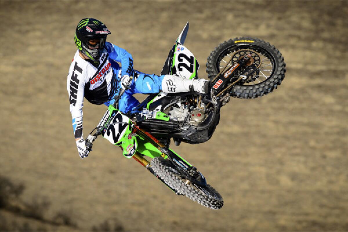 Chad Reed, shown in an undated file photo, won the supercross race Saturday night at Angel Stadium.