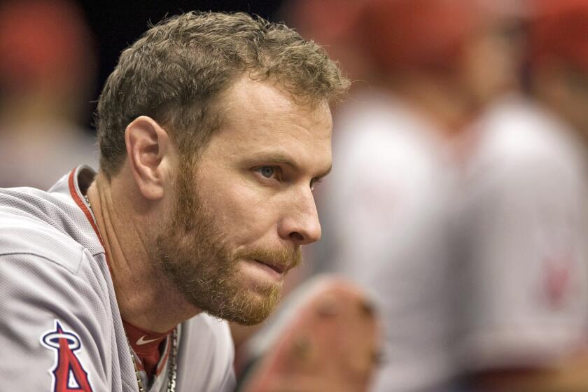 Angels left fielder Josh Hamilton could be out a month longer than expected following his shoulder surgery on Feb. 4.