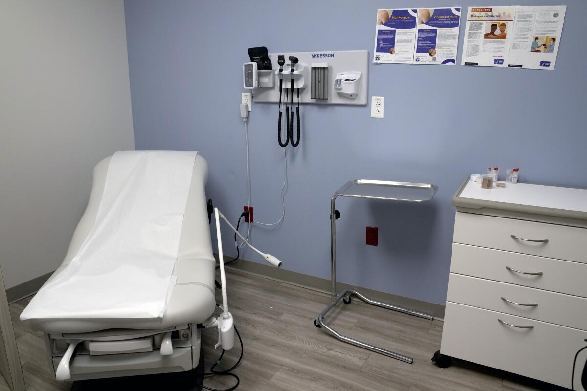  A medical exam room inside Planned Parenthood.