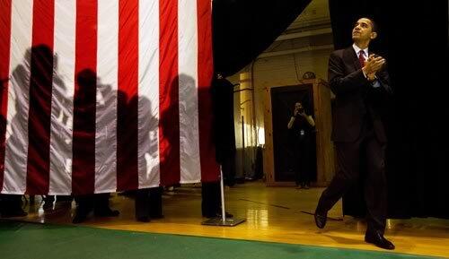 Obama makes an entrance