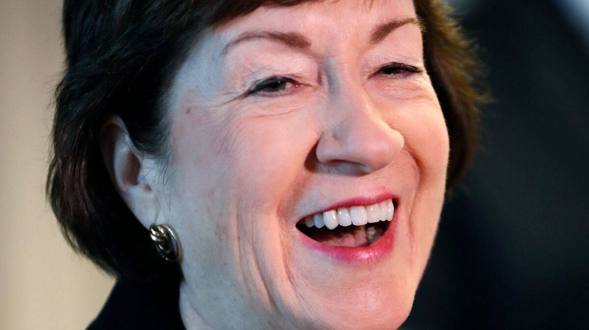 Sen. Susan Collins (R-Maine) wants to preserve the nation's top tax rate at 39.6%.