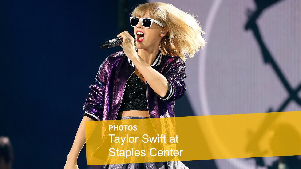 Taylor Swift performs Friday night at the Staples Center in Los Angeles.