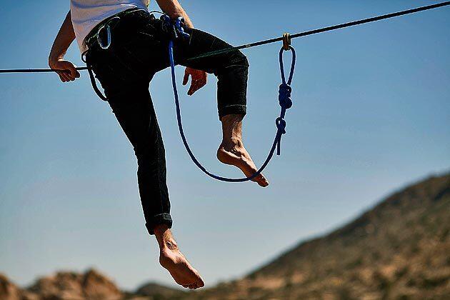 "Highlining" in Joshua Tree