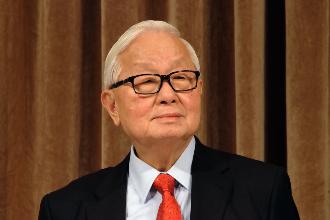 Morris Chang, chairman of Taiwan Semiconductor Manufacturing Co., listens during a 2014 shareholders conference in Taipei.