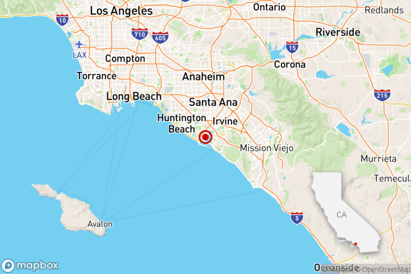 Map shows epicenter of magnitude 2.6 earthquake in Orange County on June 5, 2024