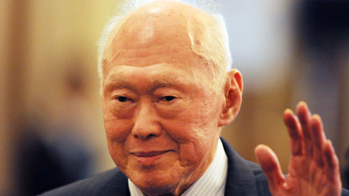 Former Singapore Prime Minister Lee Kuan Yew in 2011.