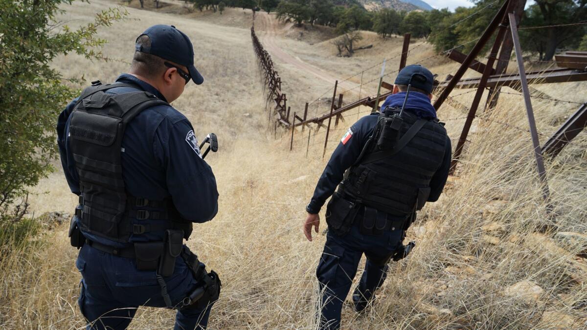 Nogales police officers often respond to incidents along the fence 10 miles east of downtown Nogales, Mexico.
