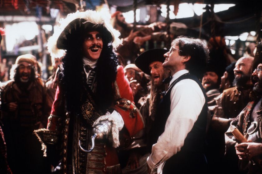 Dustin Hoffman and Robin Williams star in "Hook." a