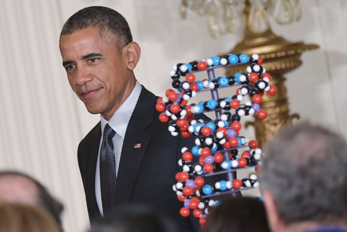 President Barack Obama prepares to announce the federal government's Precision Medicine Initiative on Jan. 30, 2015 at the White House. / photo by AFP